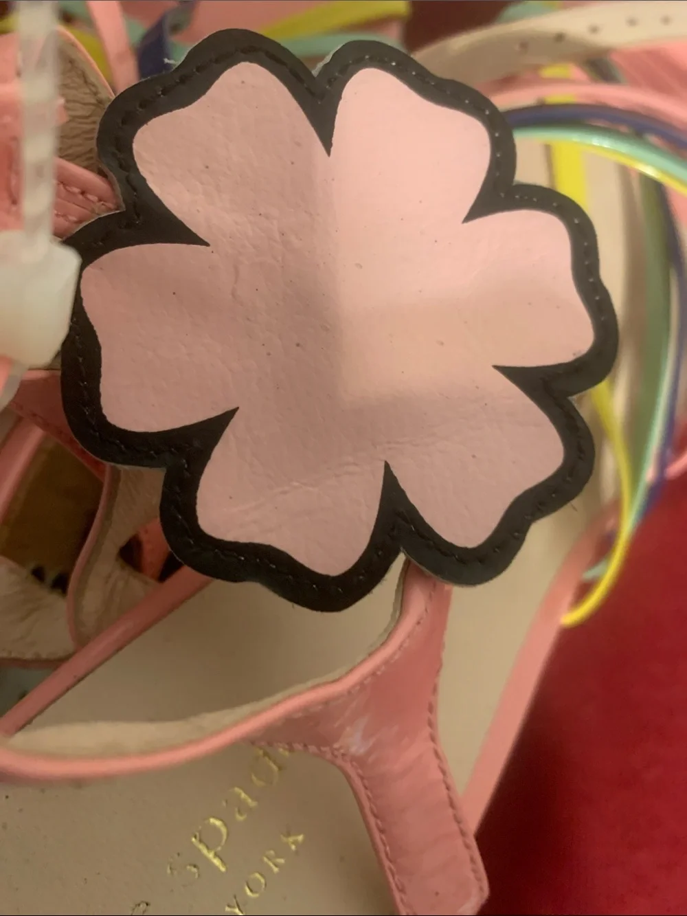 kate spade Pink Multicolor Floral-Strap Wedge Sandals